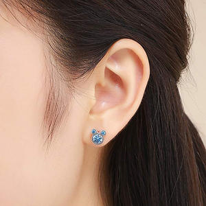 Pendientes de Mickey Mouse con Cristales Azules y Bisel de Diamantes de Imitación, Aleación, Joyería de Moda con Dibujos Animados para Mujer, Regalo - Product Image 5