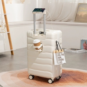 <span class=keywords><strong>Valise</strong></span> personnalisée à coque rigide en ABS + PC avec porte-gobelet et crochet <span class=keywords><strong>Valise</strong></span> à roulettes de voyage de grande capacité très vendue - Product Image 3