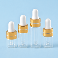 1ml 2ml 3ml 5ml Botol tetes kaca mini berkualitas tinggi baru untuk perawatan kulit, botol minyak esensial yang digunakan dalam kemasan kosmetik