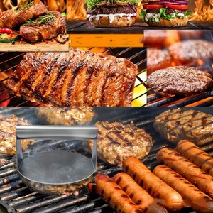 Pressa per Hamburger in Acciaio Inox per Piastra, Utensile per Smashburger, Bacon, Carne Macinata, Carne, Salsiccia - Product Image 4