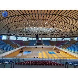 Struktur luar angkasa besar aula Olahraga baja gedung stadion gym pabrik dalam ruangan lapangan basket
