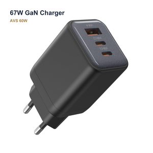 Caricatore Rapido GaN 67W 2C+A con AVS DPS, Adattatore da Parete USB-C PD a 3 Porte, Alimentatore Dinamico 60W per iPhone 18, Certificato CE FCC RoHS CCC - Product Image 3