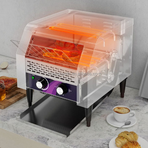 <span class=keywords><strong>Four</strong></span> à sandwichs électrique commercial en acier inoxydable avec contrôle par bouton, affichage LED et chaîne de transmission automatique pour cuisine professionnelle et boulangerie - Product Image 5