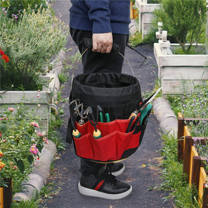 Garden Tool Kit Bucket Organizer 42 <b>Pocket</b> Green Hanging Multi Tool Storage For Outdoor Gardening - Product Image 2