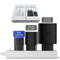 Chargeur mural portable PD 25W T2510 USB-C à charge rapide, adaptateur de voyage pour Samsung avec câble Type C, compatible UE/US