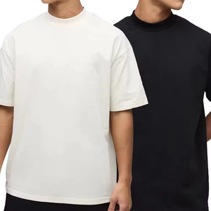 T-shirt élégant et simple de couleur unie, épais, entièrement personnalisable, style streetwear, imprimé, à col montant, pour hommes, pour l'exercice quotidien - Product Image 1
