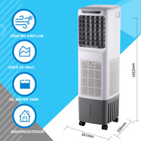 Climatiseur portable solaire DC 2500m3/h, ventilateur rafraîchisseur évaporatif rechargeable à énergie solaire 110V 12V 220V