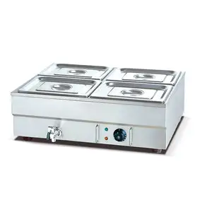 Équipement de restaurant commercial comptoir en acier inoxydable électrique professionnel soupe chauffe-plats Bain Marie avec buffet en verre