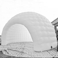 Tente dôme igloo gonflable portable à LED, abri de réception, souffleur d'air, type extensible quatre saisons, impression couleur personnalisable