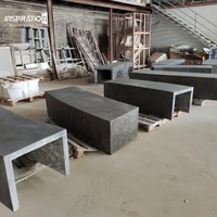 Banc circulaire lumineux en béton translucide pour espace de loisirs de parc, finition de haute qualité, siège rond en béton translucide