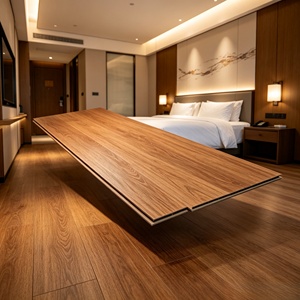 Plancher en vinyle rigide avec texture bois de Madeira, système de clic SPC, imperméable, pour salon de villa - Product Image 1
