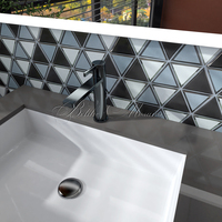BELIKE moderne décor à la maison Grand Triangle biseauté verre trempé mosaïque carrelage mural bord métallique intérieur somptueux Design somptueux