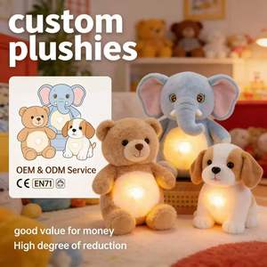 Orsetto, Elefante, Cane di Peluche Intelligente AI Personalizzato OEM ODM con Funzione Respirazione, Luminoso, con Ninna Nanna e Comfort per il Sonno - Product Image 1