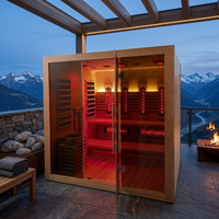 Cabine de sauna en bois de haute qualité pour plusieurs personnes, à faible rayonnement magnétique, pour le bien-être familial dans le jardin