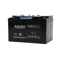 Batterie AGM 12V 75Ah à décharge profonde, sans entretien, pour transpalette électrique, gerbeur, autolaveuse 259x170x160mm