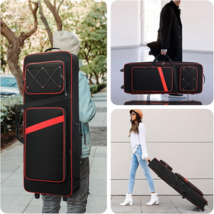 Tùy Chỉnh Công Suất Lớn Không Thấm Nước Độn Cán Biểu Tượng Túi Bàn Phím Đàn Piano Trường Hợp Tàu Sân Bay Túi 61 Key Bàn Phím Trường Hợp Với Bánh Xe - Product Image 6