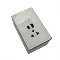 Prise intelligente Wi-Fi US en verre trempé, prise tactile intelligente pour maison connectée, sans fil neutre, contrôle à distance par application, interrupteur mural compatible Google Alexa