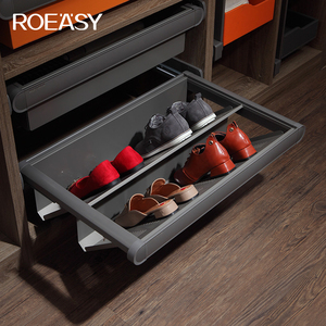 ROEASY Modern <strong>Design</strong> 2 Tier Pull Out Sliding Wardrobe Accessories Shoe Rack for <strong>Closet</strong> - Product Image 2