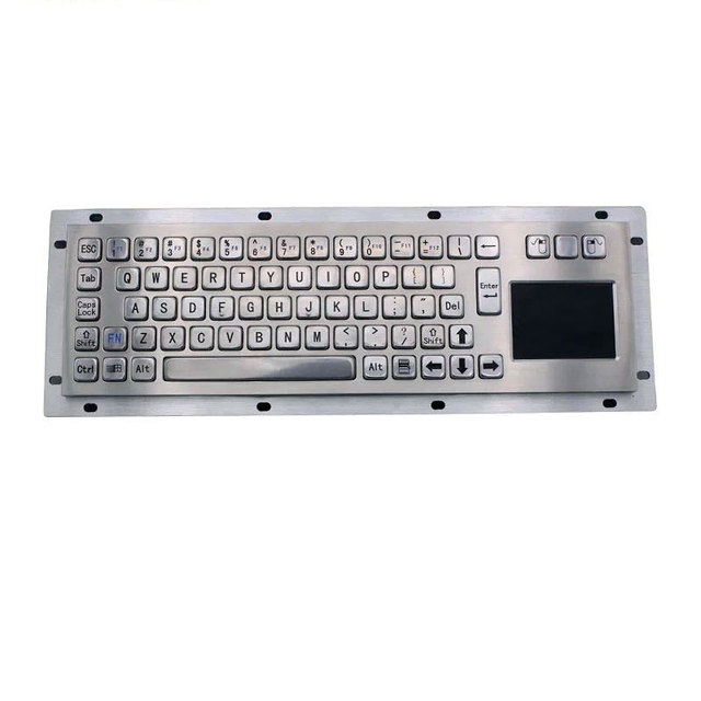 IP65 Waterproof Stainless Steel Button Industrial Metal Keyboards With Touchpad Mouse