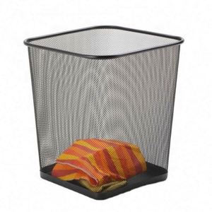 Corbeille à papier carrée en métal maillé durable pour bureau - Product Image 5
