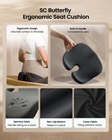Coussin de chaise de bureau extra large avec mousse à mémoire de forme pour soulager la sciatique et les douleurs du coccyx, design orthopédique, confort toute la journée