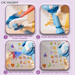 Mini imprimante à jet d'encre couleur électrique stylo jeu garçon jeux de couleur outils et matériaux d'art avec autocollant stylo <span class=keywords><strong>aquarelle</strong></span> <span class=keywords><strong>animaux</strong></span> en peluche - Product Image 4
