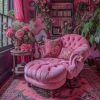 Fauteuil simple en velours rose Yicheng, style européen rétro, chaise d'appoint de loisirs pour hôtel, chambre à coucher, magasin de vêtements