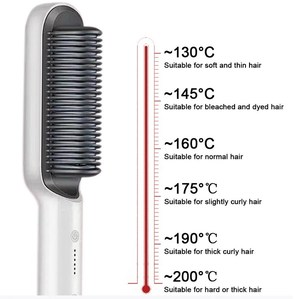 <span class=keywords><strong>Fer</strong></span> à lisser et à friser en céramique tourmaline pour hommes avec brosse en nylon alimentée par piles pour usage domestique - Product Image 2