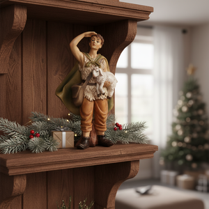 ZICOM Alemania Figuras de Natividad de 15 cm, Pastor con Oveja en el Brazo para Figuras y Juguetes Navideños (9069-K184-37) - Product Image 2