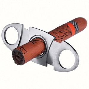 Ciseaux coupe-cigares modernes pliables en acier inoxydable personnalisés, logo, vente en gros, accessoires pour cigares de haute qualité, double lame - Product Image 5
