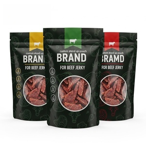 Custom Beef Jerky Bags Food Grade Laminated Resealable Clear Window Hanging Hole Punch Meat Snack Packaging 200g 500g OEM Factor - Product Image 1