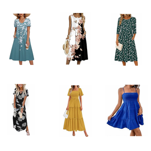 Robes d'été et de printemps en coton sexy pour femmes, imprimées de haute qualité, faible MOQ, Guangdong, délai d'échantillon de 7 jours - Product Image 1