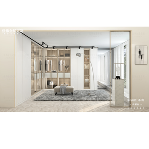 ตู้เสื้อผ้าไม้สไตล์โมเดิร์น ชุดเฟอร์นิเจอร์ห้องนอน ตู้เสื้อผ้าบานเลื่อนสำหรับบ้าน - Product Image 3