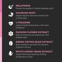 Brûleur de graisse nocturne pour femmes - Complément alimentaire pour la gestion du poids avec mélatonine, extrait de café vert et extrait de haricot blanc