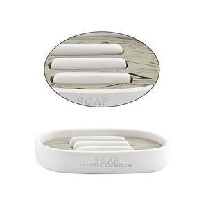 Juego de baño moderno ecológico de 4 piezas, dispensador de jabón de poliresina decorativo, soporte para cepillo de dientes, vaso, jabonera para Baño - Product Image 5