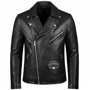 Veste en cuir d'hiver vintage chic pour hommes et femmes avec doublure en coton coupe-vent et respirant à capuche en fausse fourrure - Product Image 1