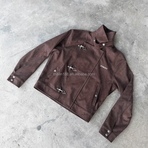 Chaqueta de bombero con cremallera y cierre de seguridad, personalizada, de alta calidad, para hombre, talla grande, de cuero, de gamuza, de lujo, al por mayor - Product Image 1