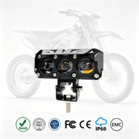 Projecteur LED JHS à 3 lentilles (blanc et jaune) IP67 DC8-80V avec ventilateur de refroidissement pour moto, VTT, UTV et usage tout-terrain – Modèle d'usine