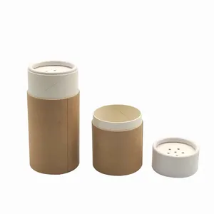 Custom logo printing round paper tube packaging box container for body powder with shaking holes lid