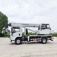 Grue de camion ISUZU KV600 de 8 tonnes, grue hydraulique montée sur camion avec flèche de 28 m pour la construction d'infrastructure municipale, de routes et de ponts