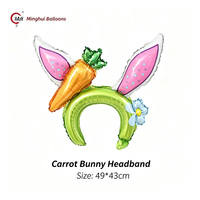 Serre-têtes gonflables en forme de dessin animé pour enfants, chapeaux d'anniversaire en aluminium, motifs requin, sirène, lapin, nœud, poisson - Vente en gros