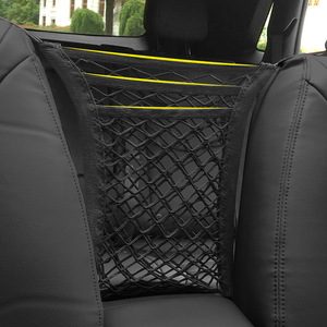 Cheap Car Trunk Organizer Seat Back Elastic Mesh Net Multi-layer Storage Bag Car Accessories 2021