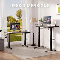 Bureau de jeu RGB en direct d'usine, structure en métal en forme de T, plateau en fibre de carbone, gestion des câbles, porte-gobelet, table d'ordinateur