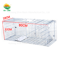 Piège-cage robuste et sans cruauté avec trous carrés et service de découpe pour écureuils, rats et petits animaux, construction en treillis de fer soudé