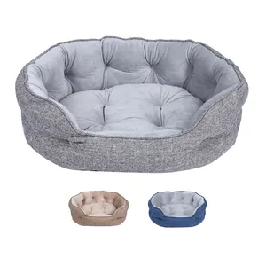 FairyPET Wholesale Luxury Foldable Pet Sofa Customizable Logo Material Large Solid Rectangle Cat And Dog Bed For Sleep