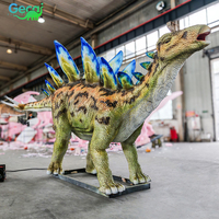 Modèle de dinosaure animatronique grandeur nature Gecai pour parcs d'attractions extérieurs, usine de modèles de dinosaures, stégosaure utilisé pour les parcs et les zones scéniques