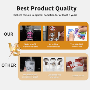 Tem nhãn dán vinyl cắt theo khuôn, in theo yêu cầu, chất liệu PVC chống thấm nước, hình hoạt hình - Product Image 5