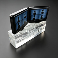 Trophée en cristal transparent Neelpure 186929, pièce unique, pour bureau à double écran, cadeau d'entreprise