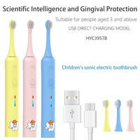 Brosse à dents électrique sonique pour enfants, intelligente, rechargeable par USB, étanche IPX7, à poils moyens, avec minuteur, 18000Hz, autonomie de 30 jours