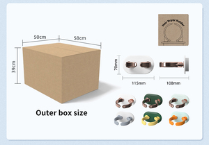 Support mural sans trace Sanga 2022, nouveau design personnalisable, pour sèche-cheveux, rangement pour salle de bain - Product Image 6